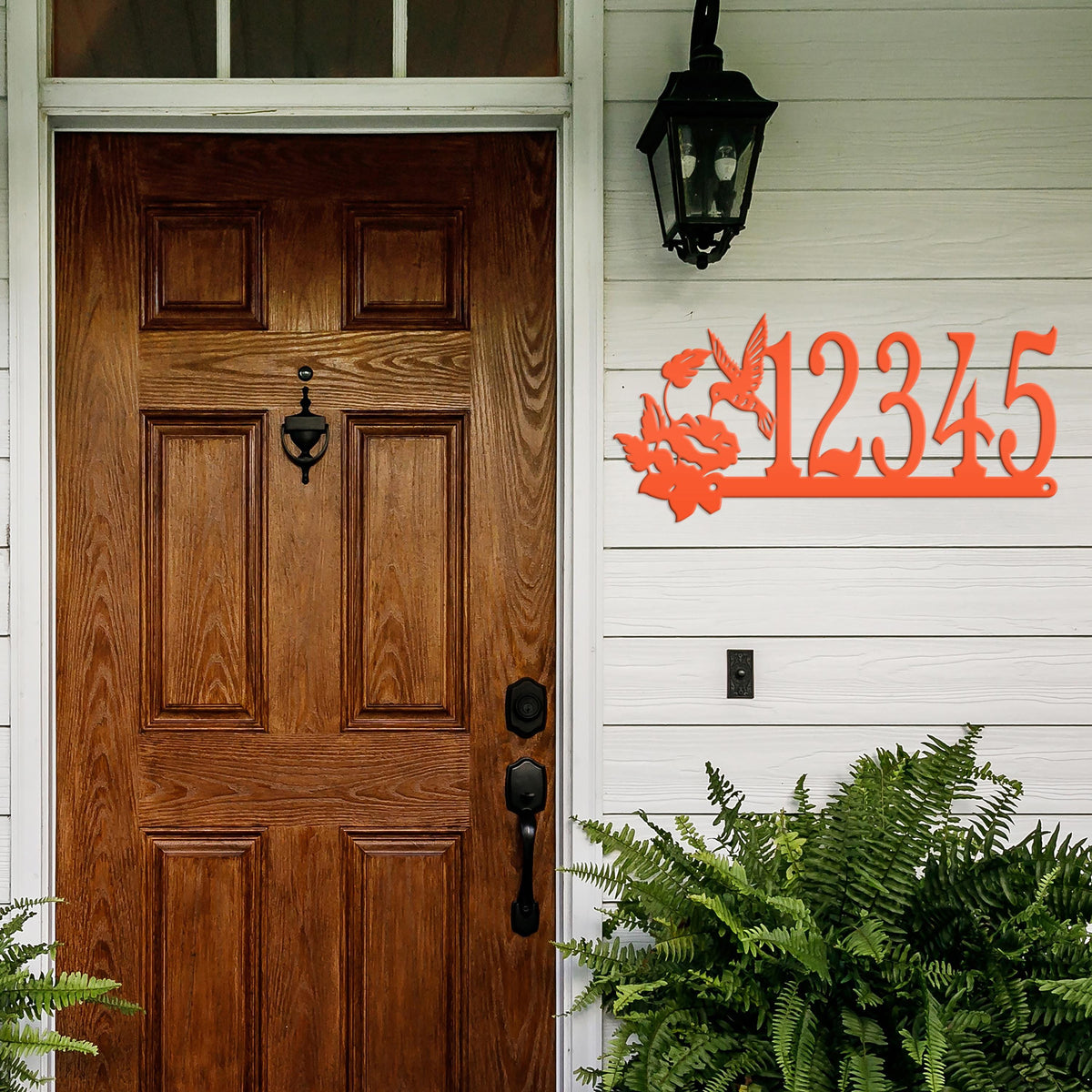 Metal Address Sign, Hummingbird Front Porch House Numbers, Outdoor Decorative Home Decor for the Bird Lover, Custom Mailbox Post Signage