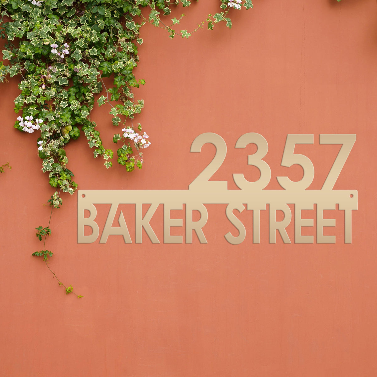 Metal Address Sign, Custom House Numbers, Front Porch Street Name Plaque, Modern Exterior Mailbox Marker, Home Decor, Art Deco Style Outdoor