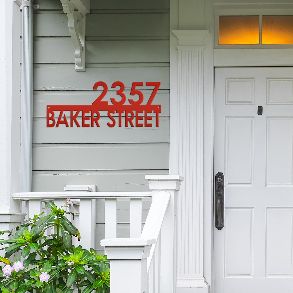 Metal Address Sign, Custom House Numbers, Front Porch Street Name Plaque, Modern Exterior Mailbox Marker, Home Decor, Art Deco Style Outdoor