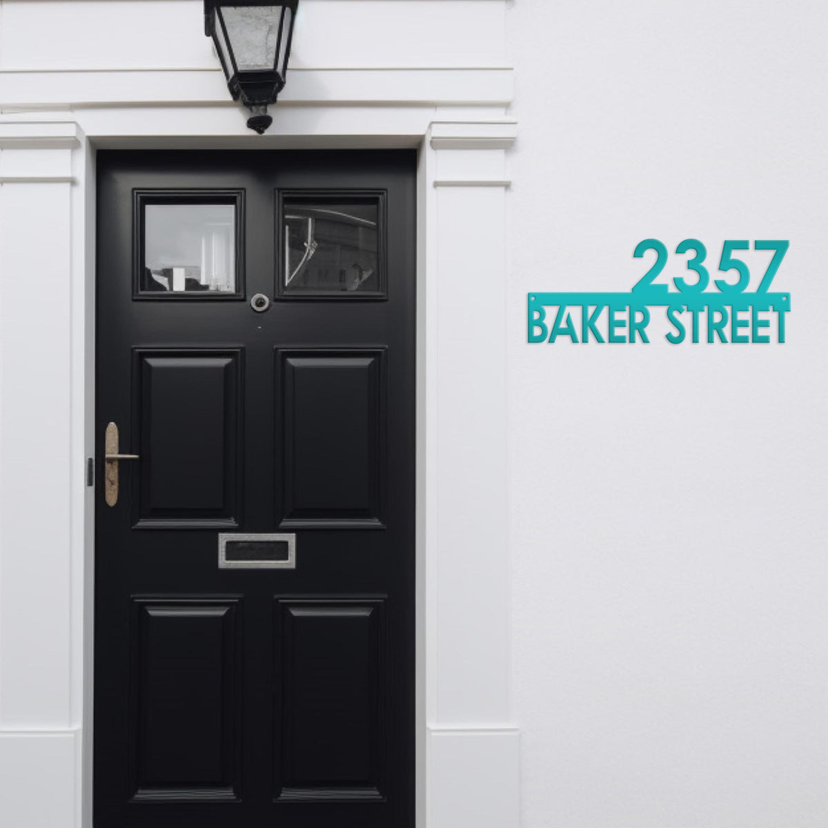 Metal Address Sign, Custom House Numbers, Front Porch Street Name Plaque, Modern Exterior Mailbox Marker, Home Decor, Art Deco Style Outdoor