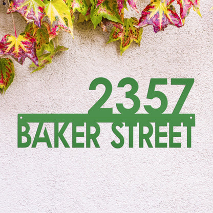 Metal Address Sign, Custom House Numbers, Front Porch Street Name Plaque, Modern Exterior Mailbox Marker, Home Decor, Art Deco Style Outdoor
