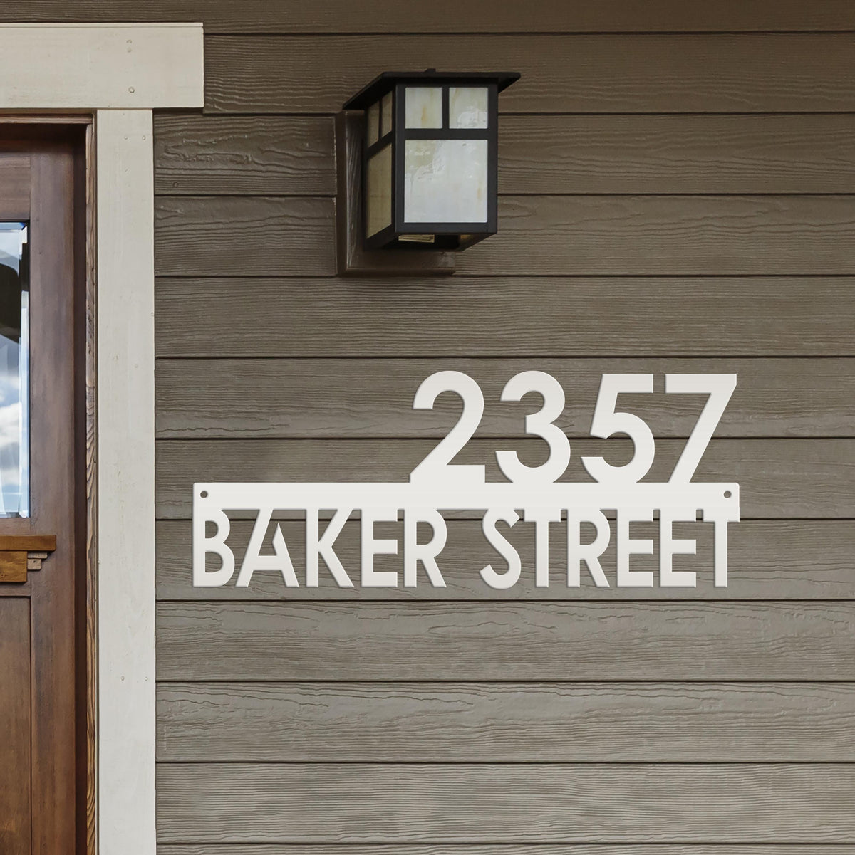 Metal Address Sign, Custom House Numbers, Front Porch Street Name Plaque, Modern Exterior Mailbox Marker, Home Decor, Art Deco Style Outdoor