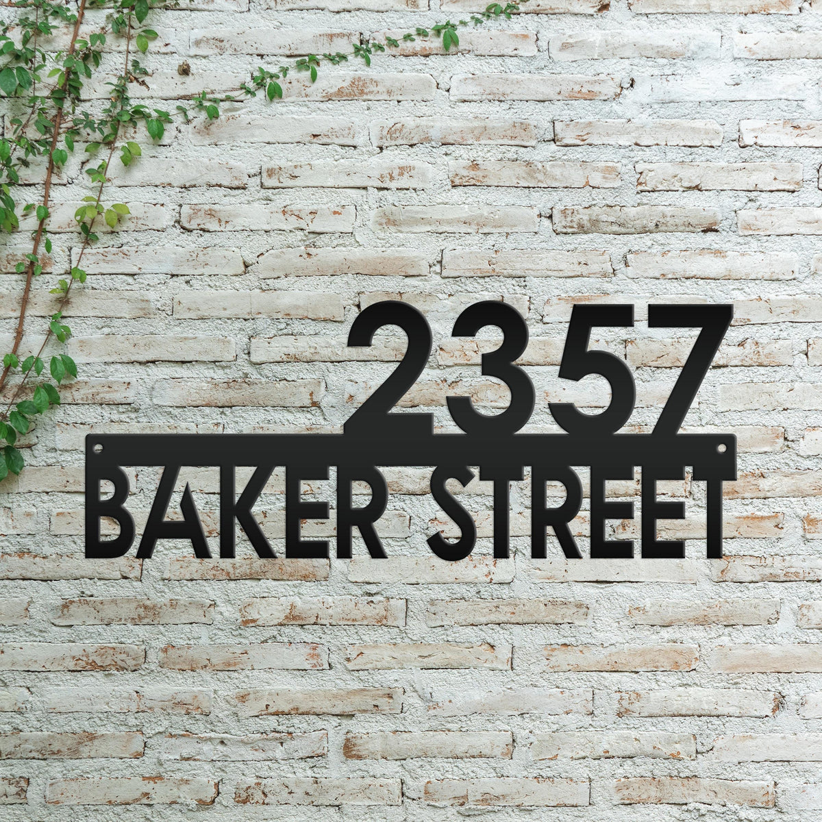 Metal Address Sign, Custom House Numbers, Front Porch Street Name Plaque, Modern Exterior Mailbox Marker, Home Decor, Art Deco Style Outdoor