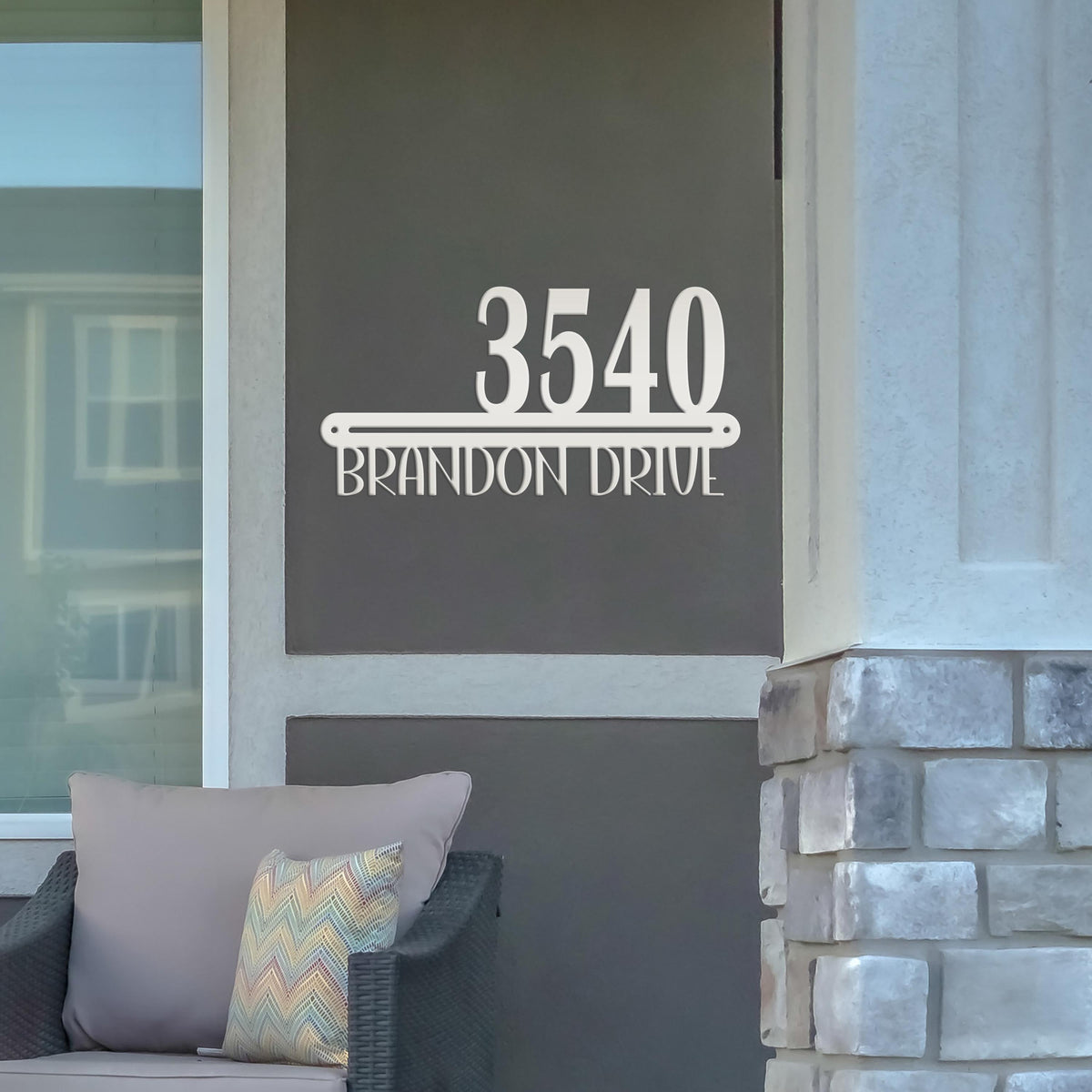 Modern Metal House Number Plaque - Personalize Your Space - Bespoke Metal Address Signs - Aesthetic Front Porch Decor - Housewarming Sign