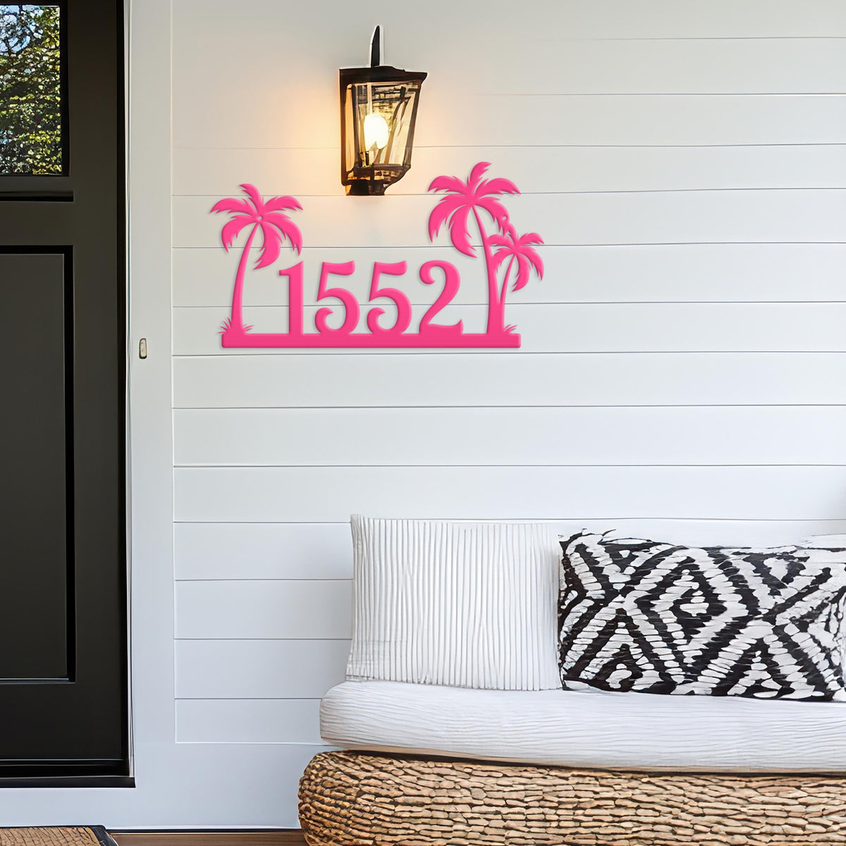 Tropical Palm Tree Metal Address Sign, Beach House Address Sign, Coastal Decor