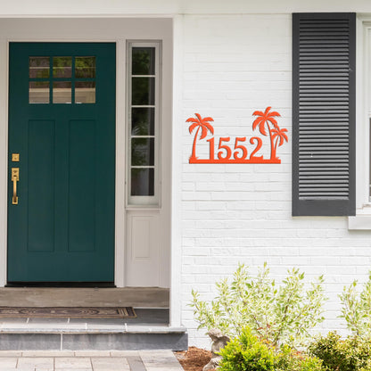 Tropical Palm Tree Metal Address Sign, Beach House Address Sign, Coastal Decor