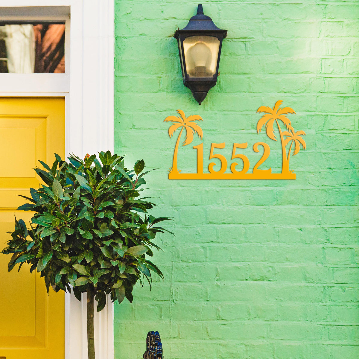 Tropical Palm Tree Metal Address Sign, Beach House Address Sign, Coastal Decor