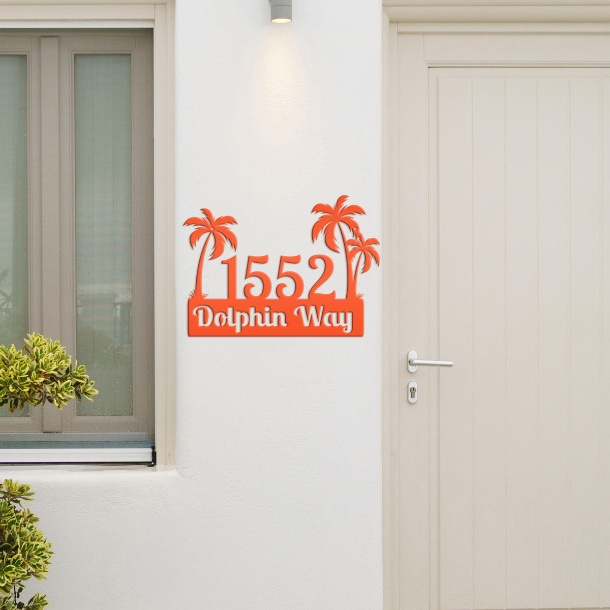 Custom Palm Trees Address Sign with Street Address
