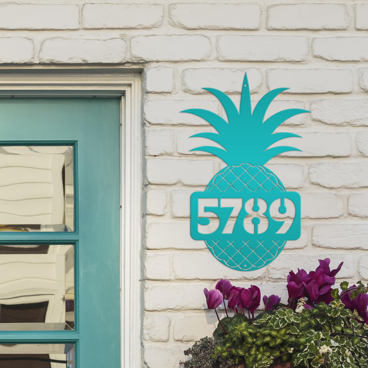Custom Pineapple Metal House Number - Heavy Duty - Beach House Address Numbers