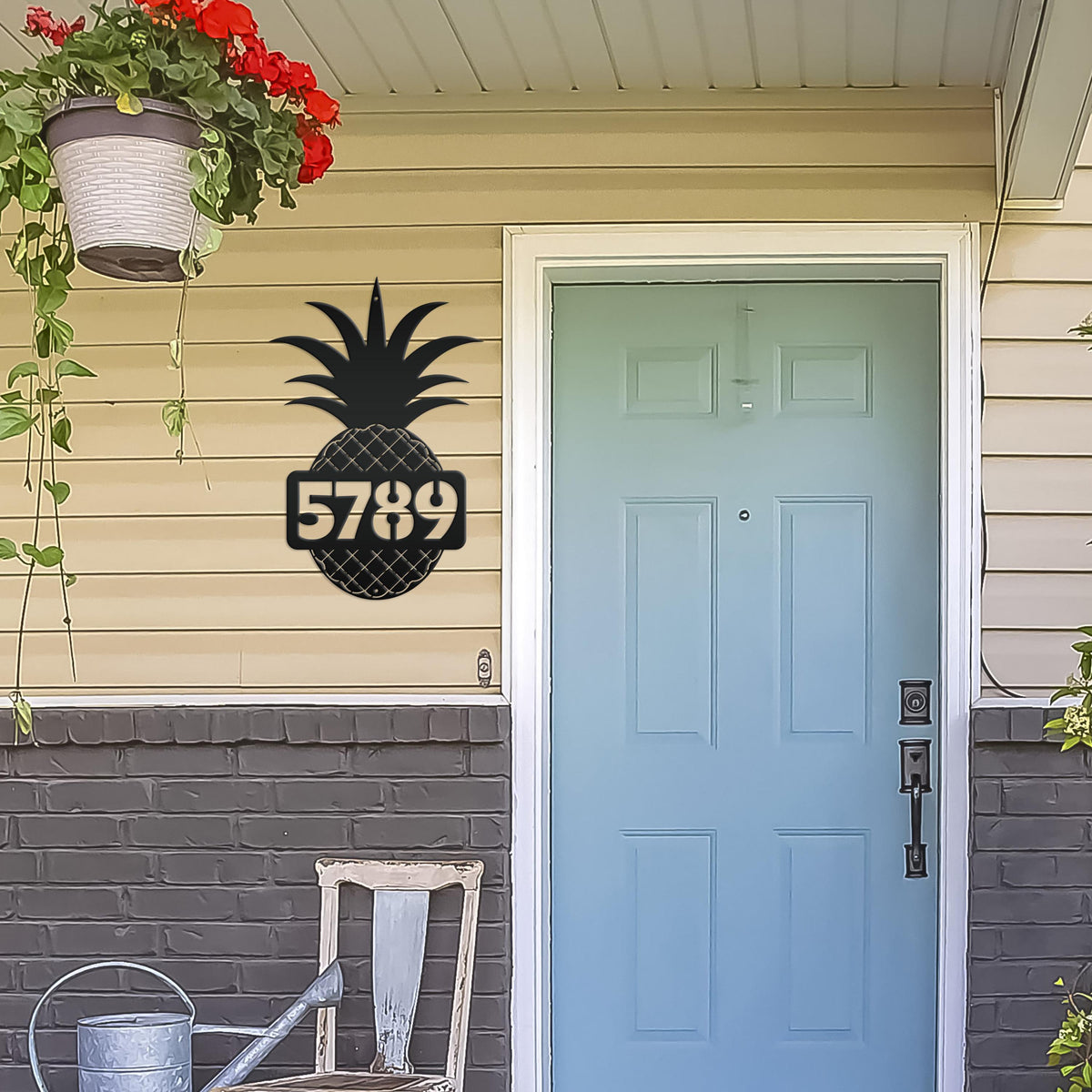 Custom Pineapple Metal House Number - Heavy Duty - Beach House Address Numbers
