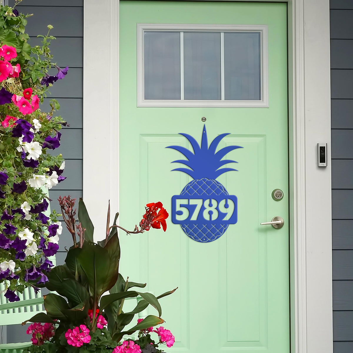 Custom Pineapple Metal House Number - Heavy Duty - Beach House Address Numbers