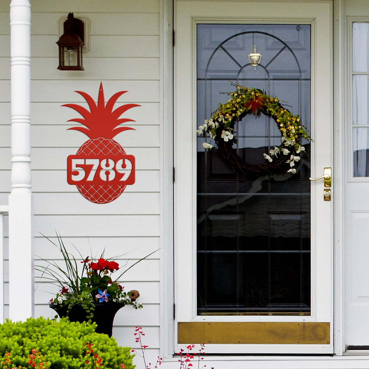 Custom Pineapple Metal House Number - Heavy Duty - Beach House Address Numbers