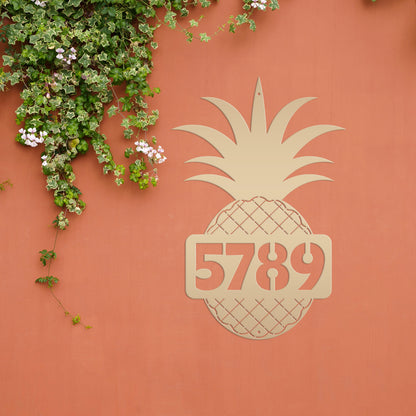 Custom Pineapple Metal House Number - Heavy Duty - Beach House Address Numbers