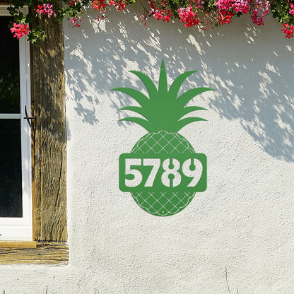 Custom Pineapple Metal House Number - Heavy Duty - Beach House Address Numbers