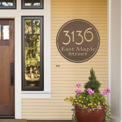 Personalized Round Address Metal Sign - Modern Address Signs