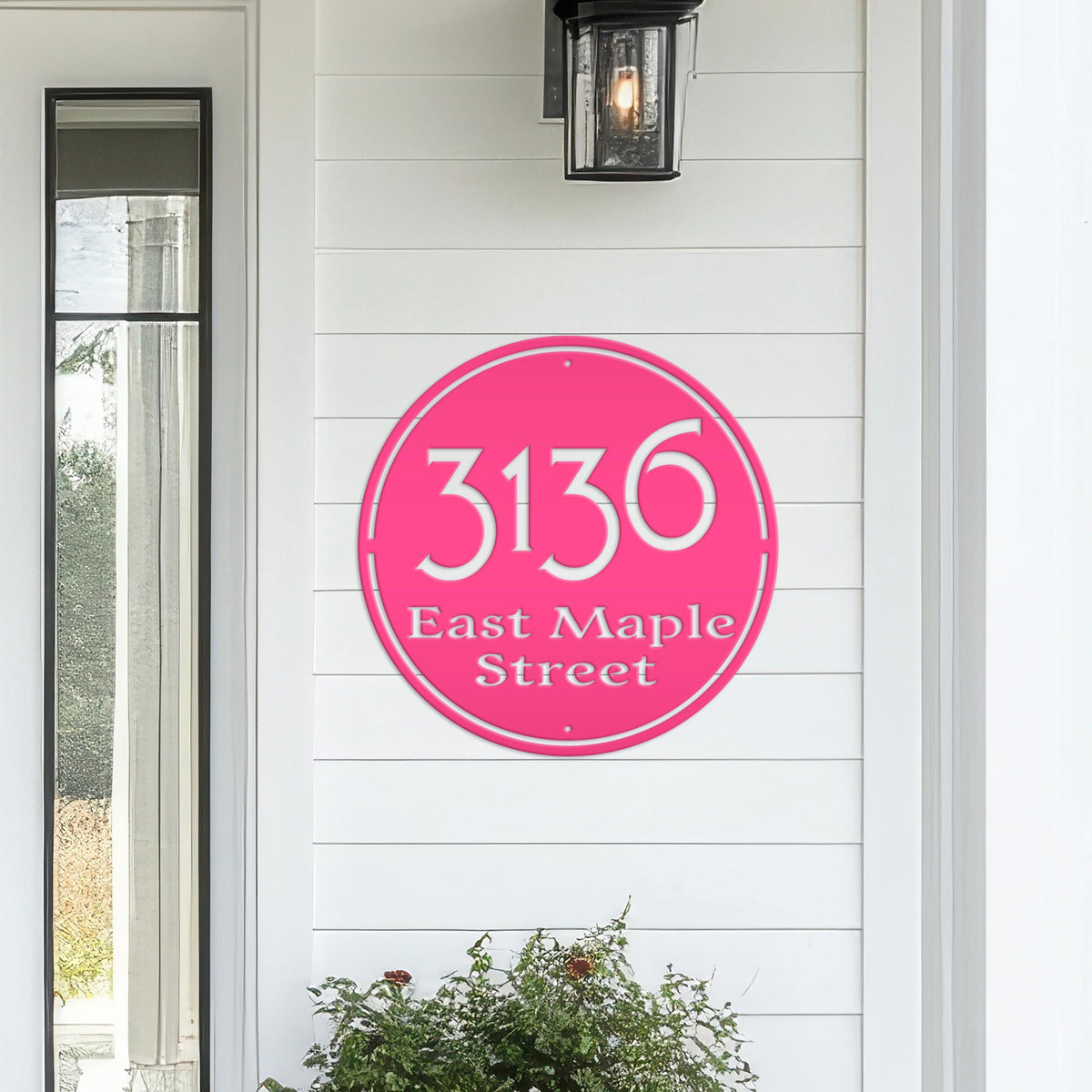 Personalized Round Address Metal Sign - Modern Address Signs