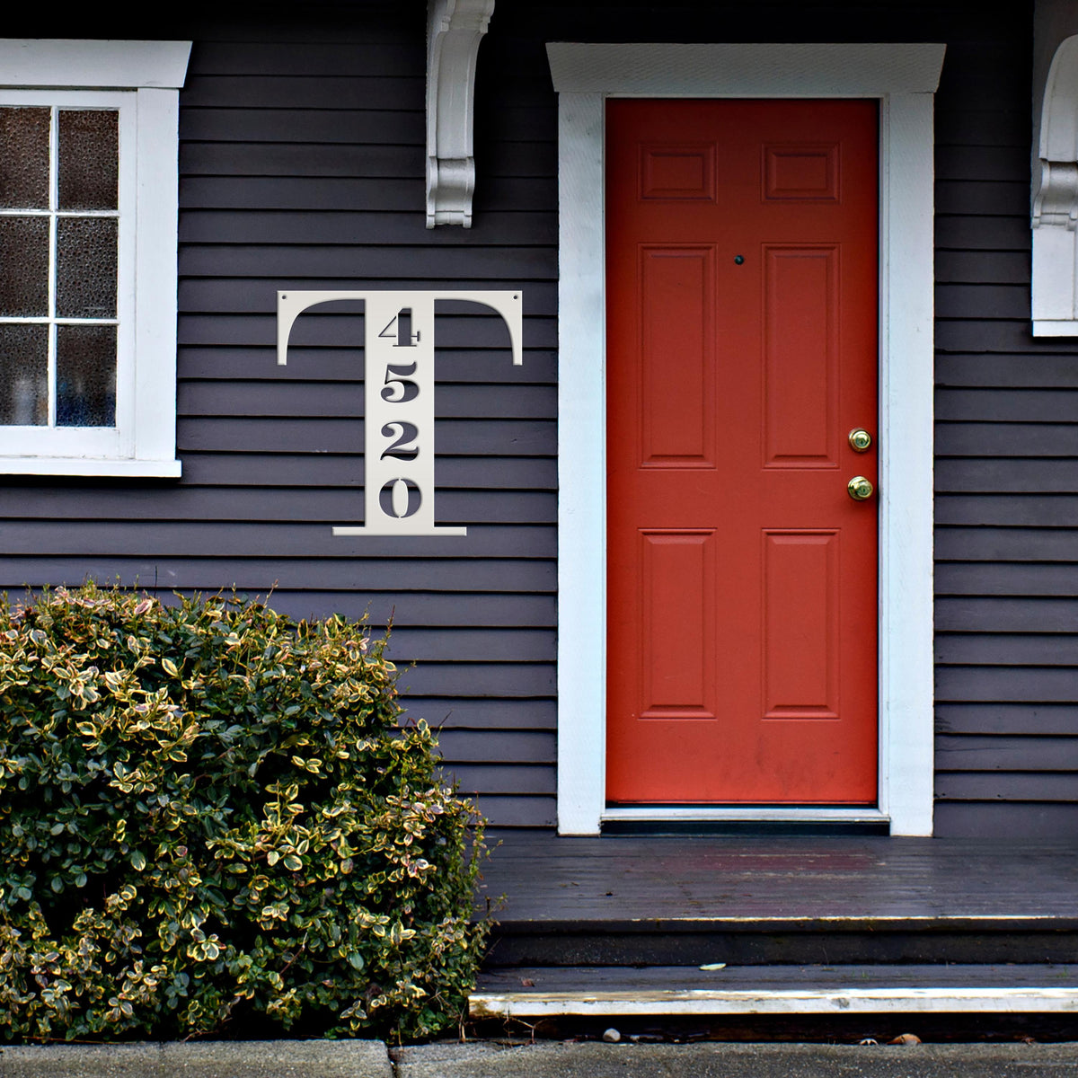 Personalized Monogram And House Number Metal Sign