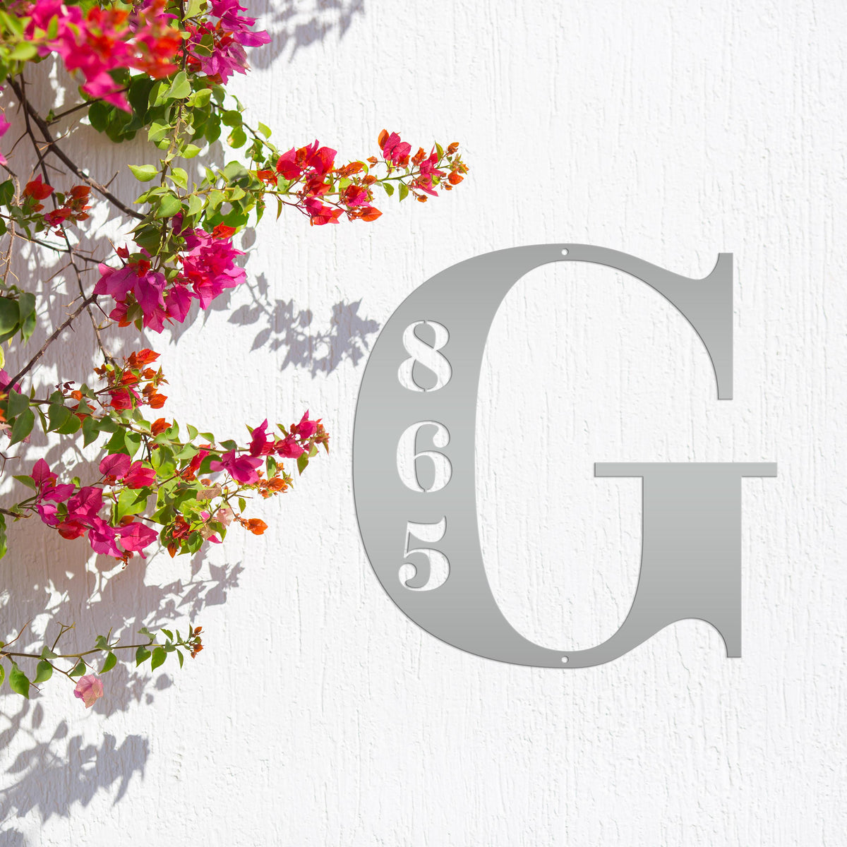 Personalized Monogram And House Number Metal Sign