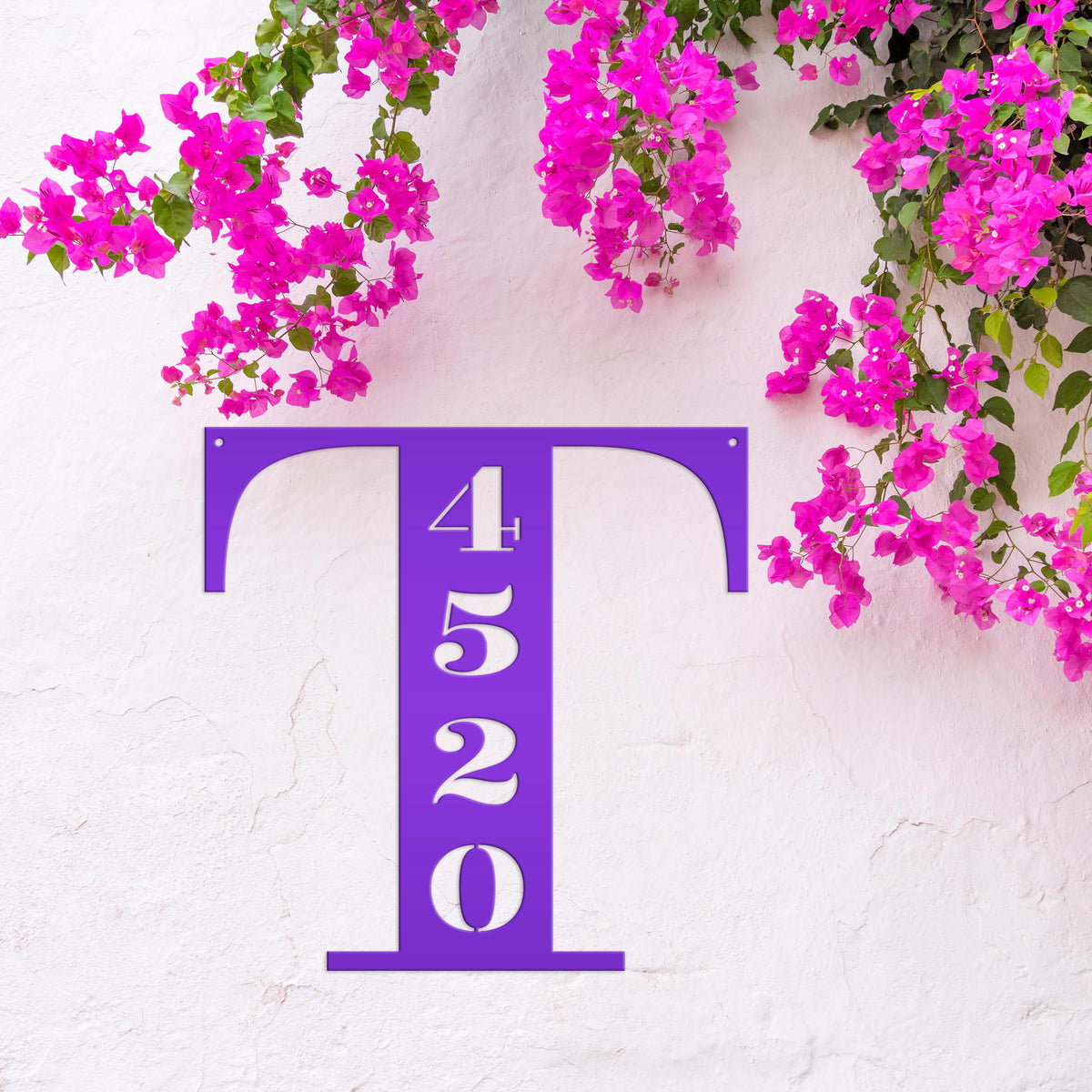 Personalized Monogram And House Number Metal Sign