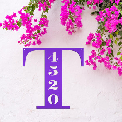 Personalized Monogram And House Number Metal Sign
