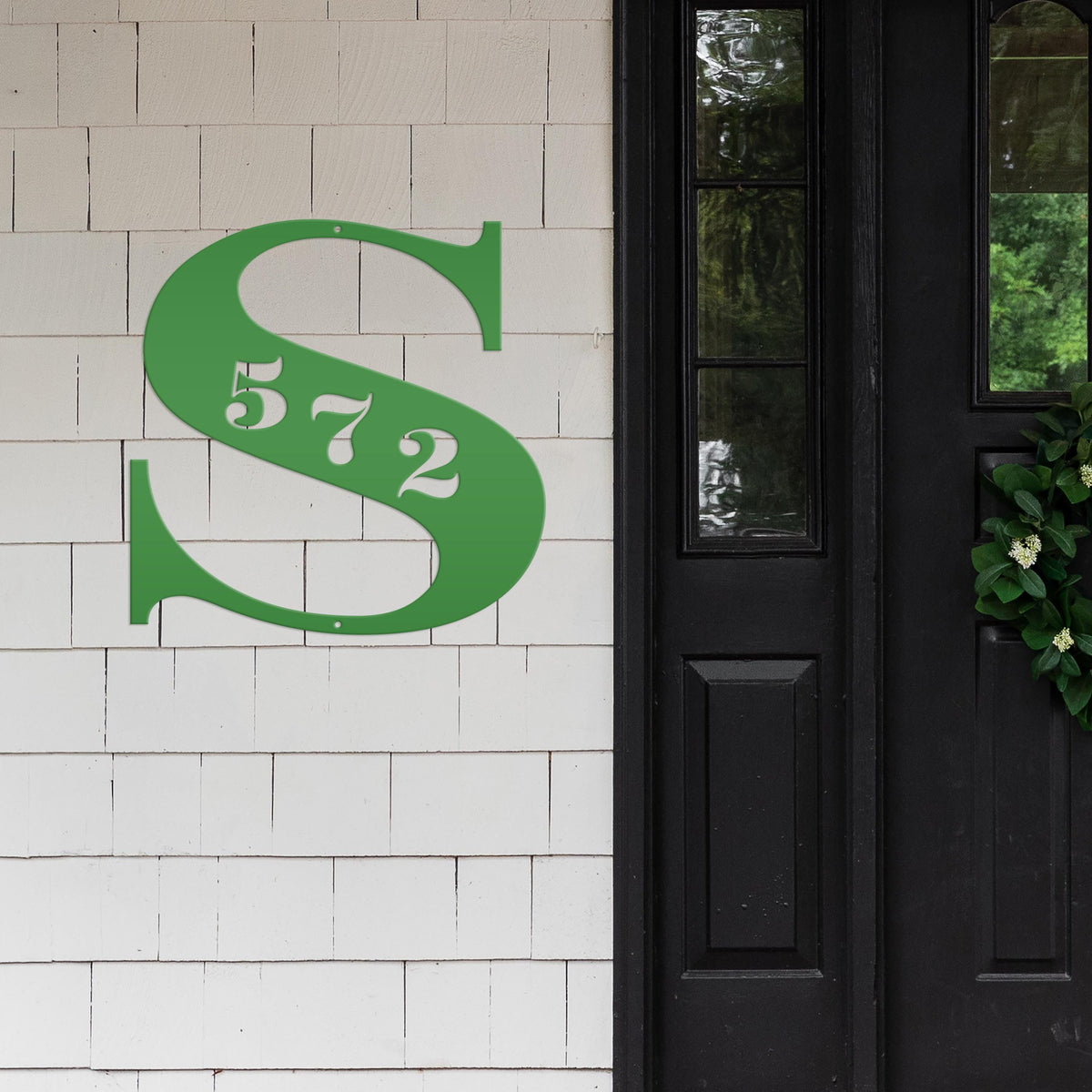 Personalized Monogram And House Number Metal Sign