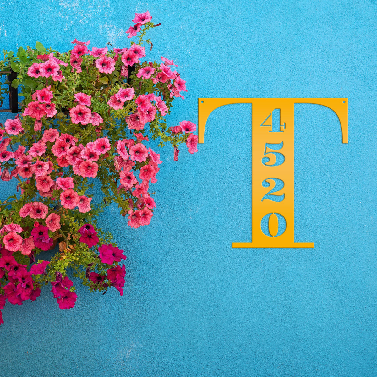 Personalized Monogram And House Number Metal Sign