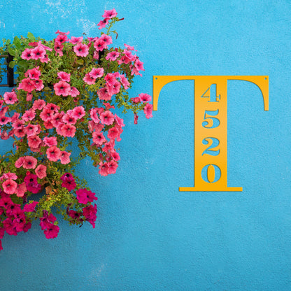 Personalized Monogram And House Number Metal Sign