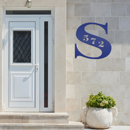 Personalized Monogram And House Number Metal Sign