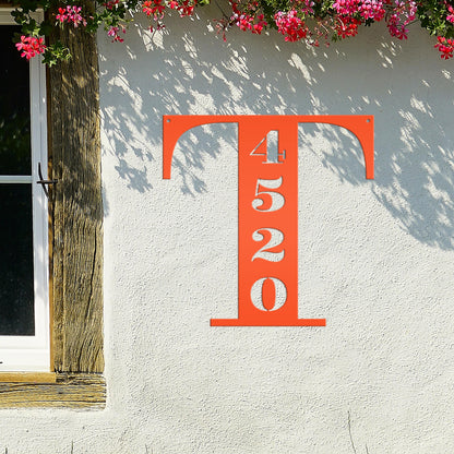 Personalized Monogram And House Number Metal Sign