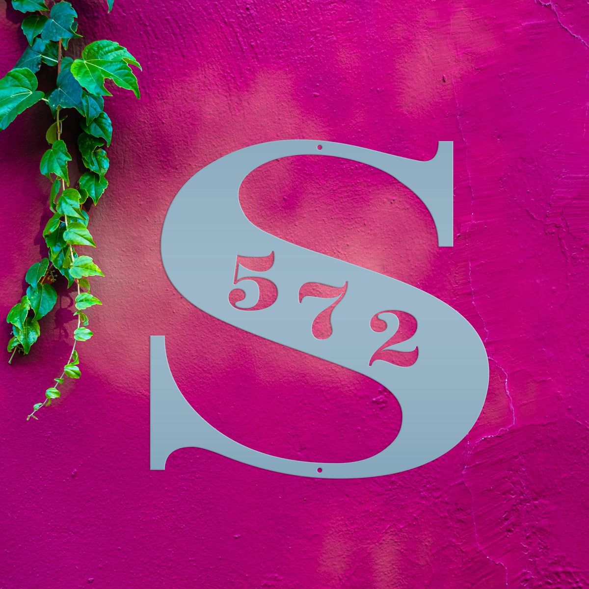 Personalized Monogram And House Number Metal Sign