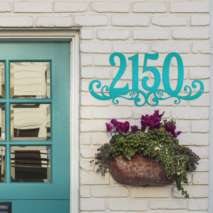 Metal House Numbers, Customized Address Sign, Decorative Mailbox Marker, Fancy Scrolled Porch and Patio Decor