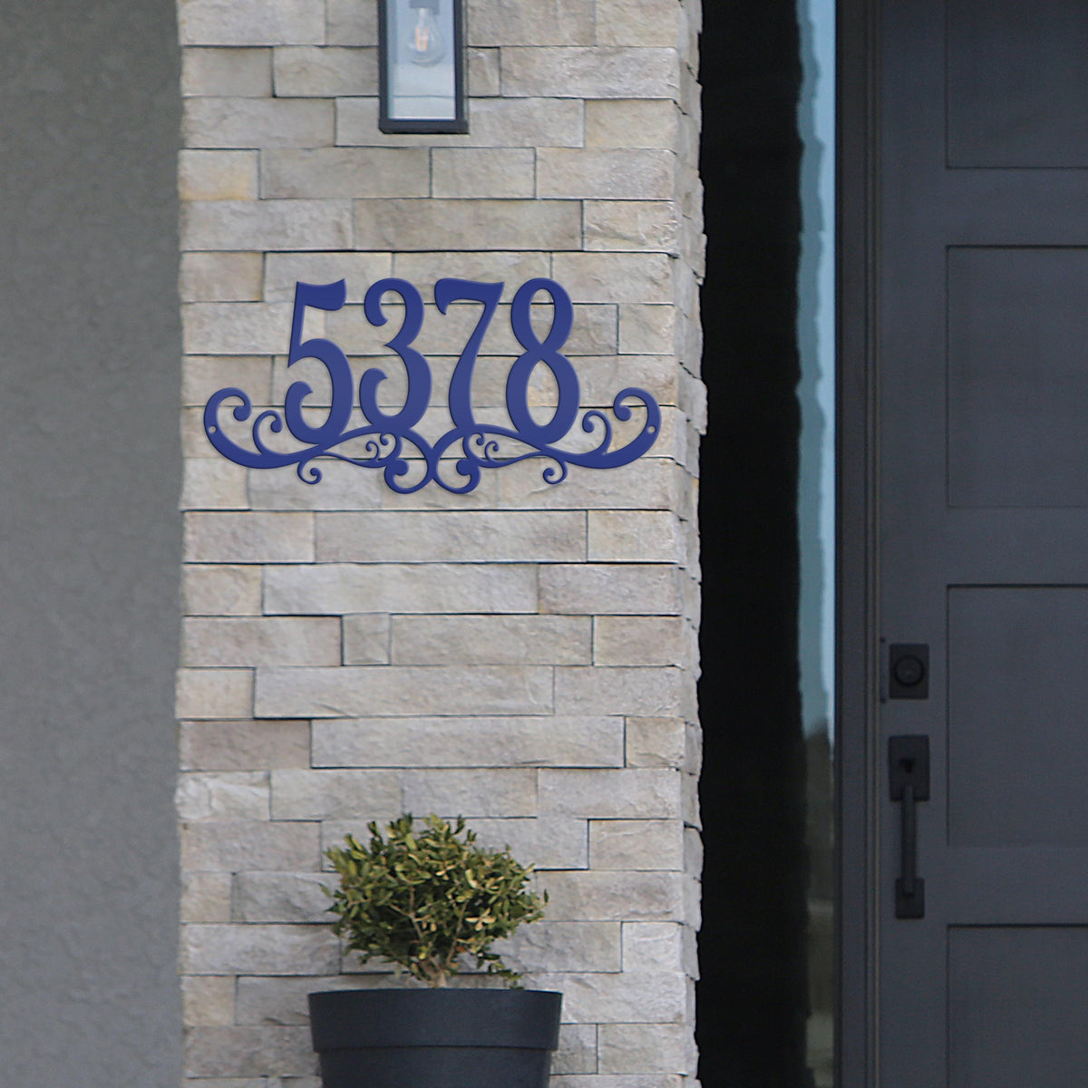 Metal House Numbers, Customized Address Sign, Decorative Mailbox Marker, Fancy Scrolled Porch and Patio Decor