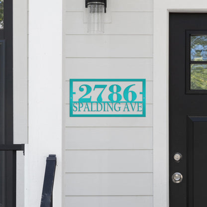 Personalized Rectangle Home Address Metal Sign