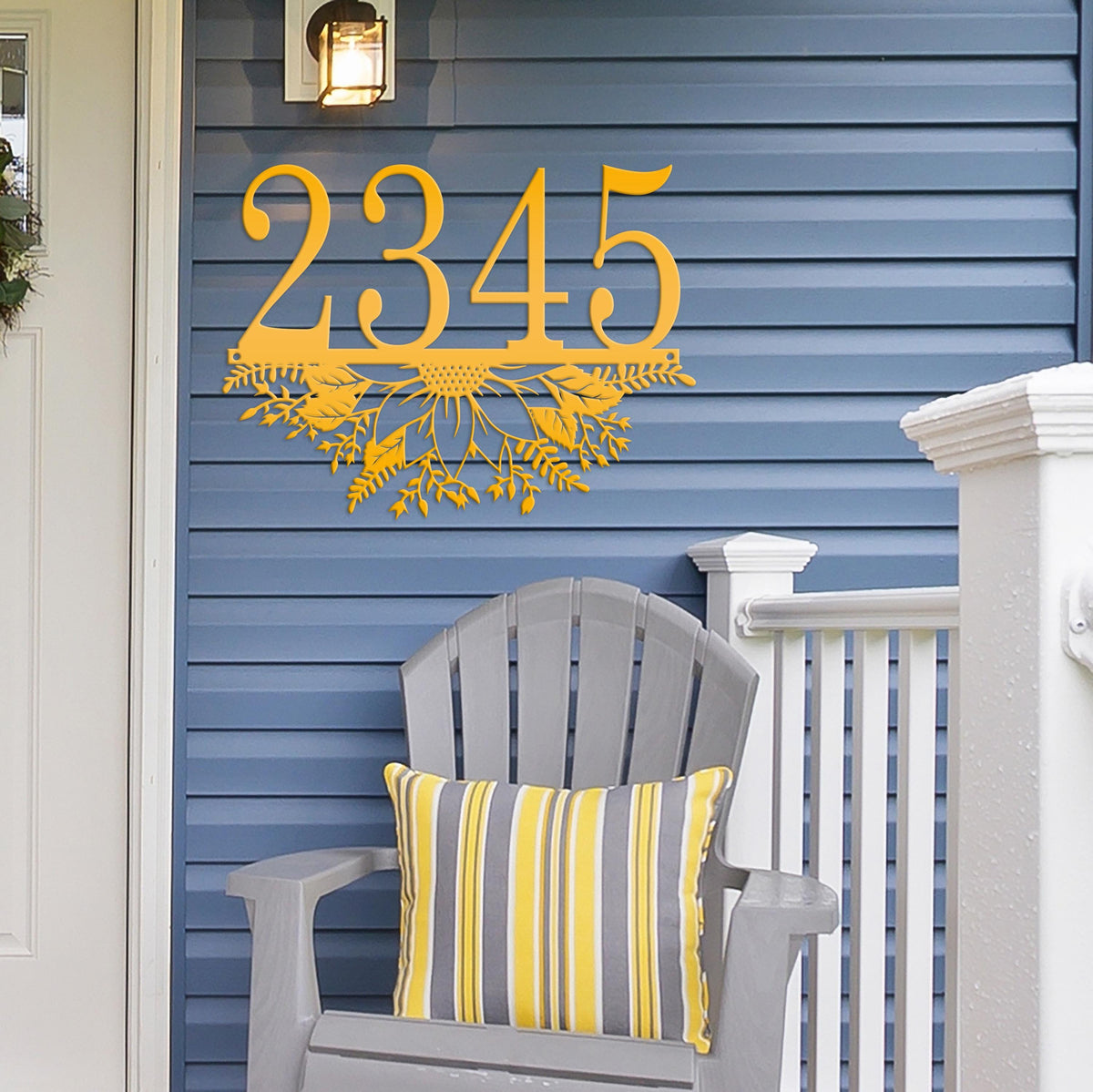 Custom Sunflower Metal Address Sign – Unique Home Decor - Charming Sunflowers Wall Art - Outdoor Floral Bouquet Signs - Housewarming Gifts