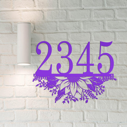 Custom Sunflower Metal Address Sign – Unique Home Decor - Charming Sunflowers Wall Art - Outdoor Floral Bouquet Signs - Housewarming Gifts