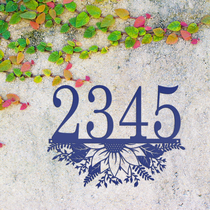 Custom Sunflower Metal Address Sign – Unique Home Decor - Charming Sunflowers Wall Art - Outdoor Floral Bouquet Signs - Housewarming Gifts