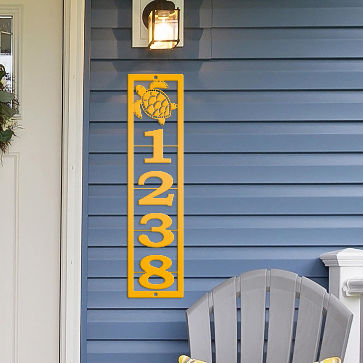 Custom Sea Turtle Metal Address Sign – Tropical Beach House Numbers