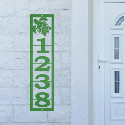 Custom Sea Turtle Metal Address Sign – Tropical Beach House Numbers