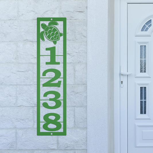 Custom Sea Turtle Metal Address Sign – Tropical Beach House Numbers