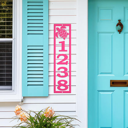 Custom Sea Turtle Metal Address Sign – Tropical Beach House Numbers