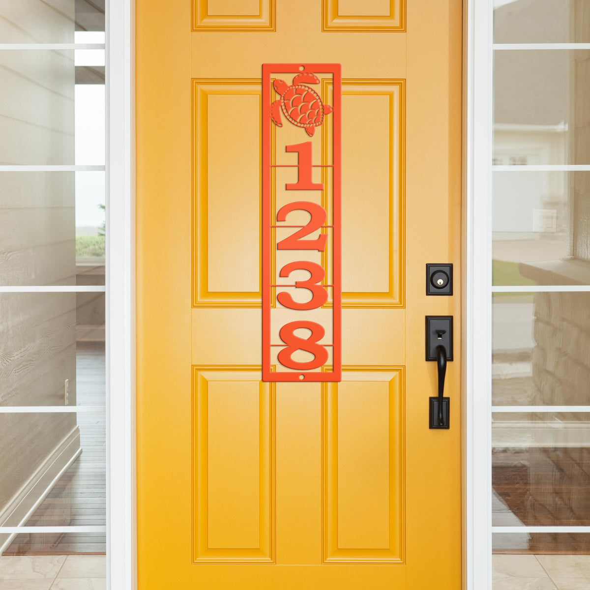 Custom Sea Turtle Metal Address Sign – Tropical Beach House Numbers