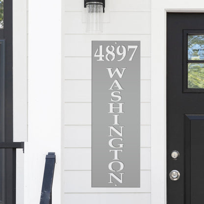 Vertical Metal Address Sign