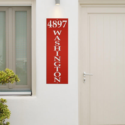 Vertical Metal Address Sign