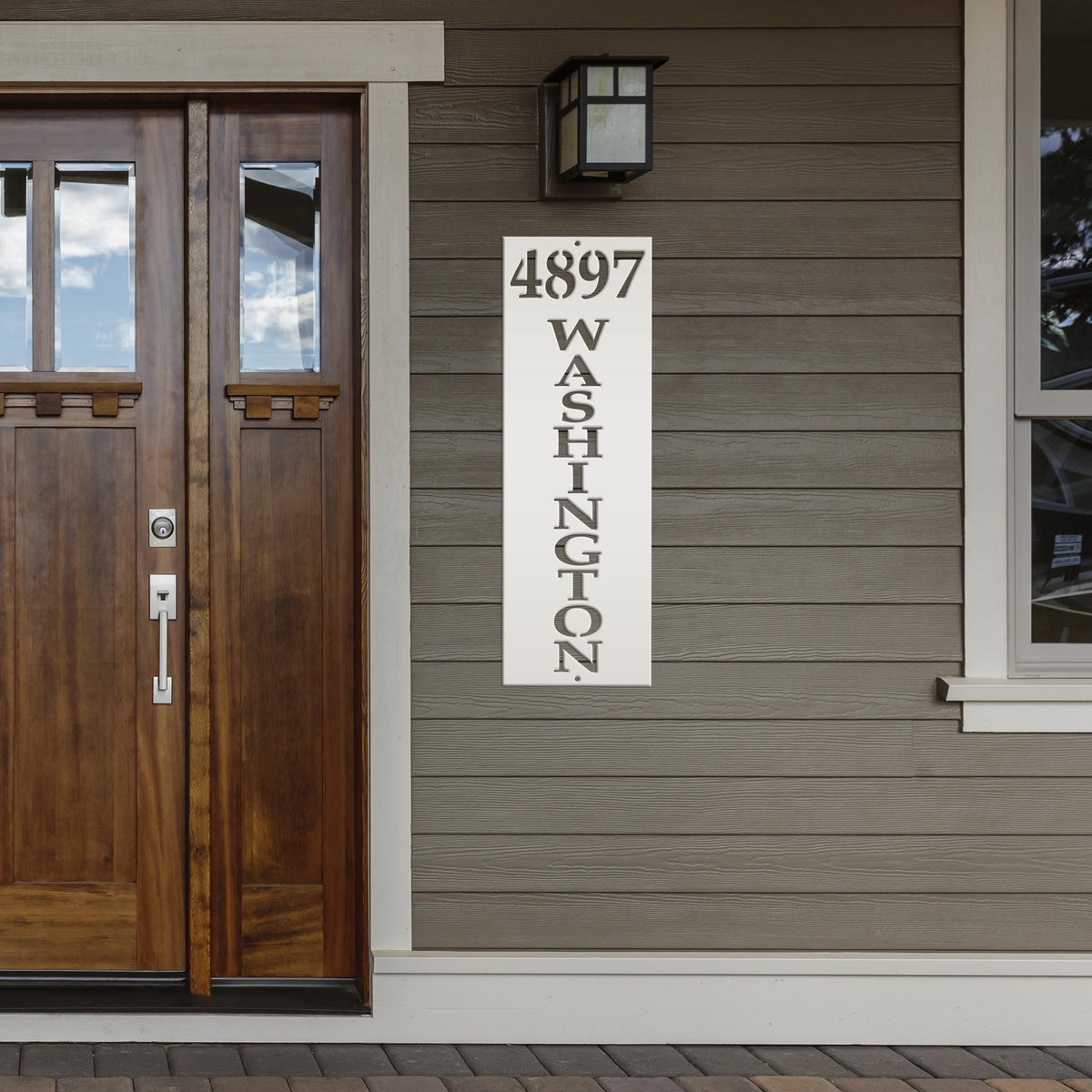 Vertical Metal Address Sign