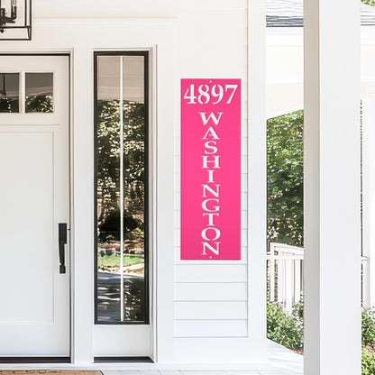 Vertical Metal Address Sign