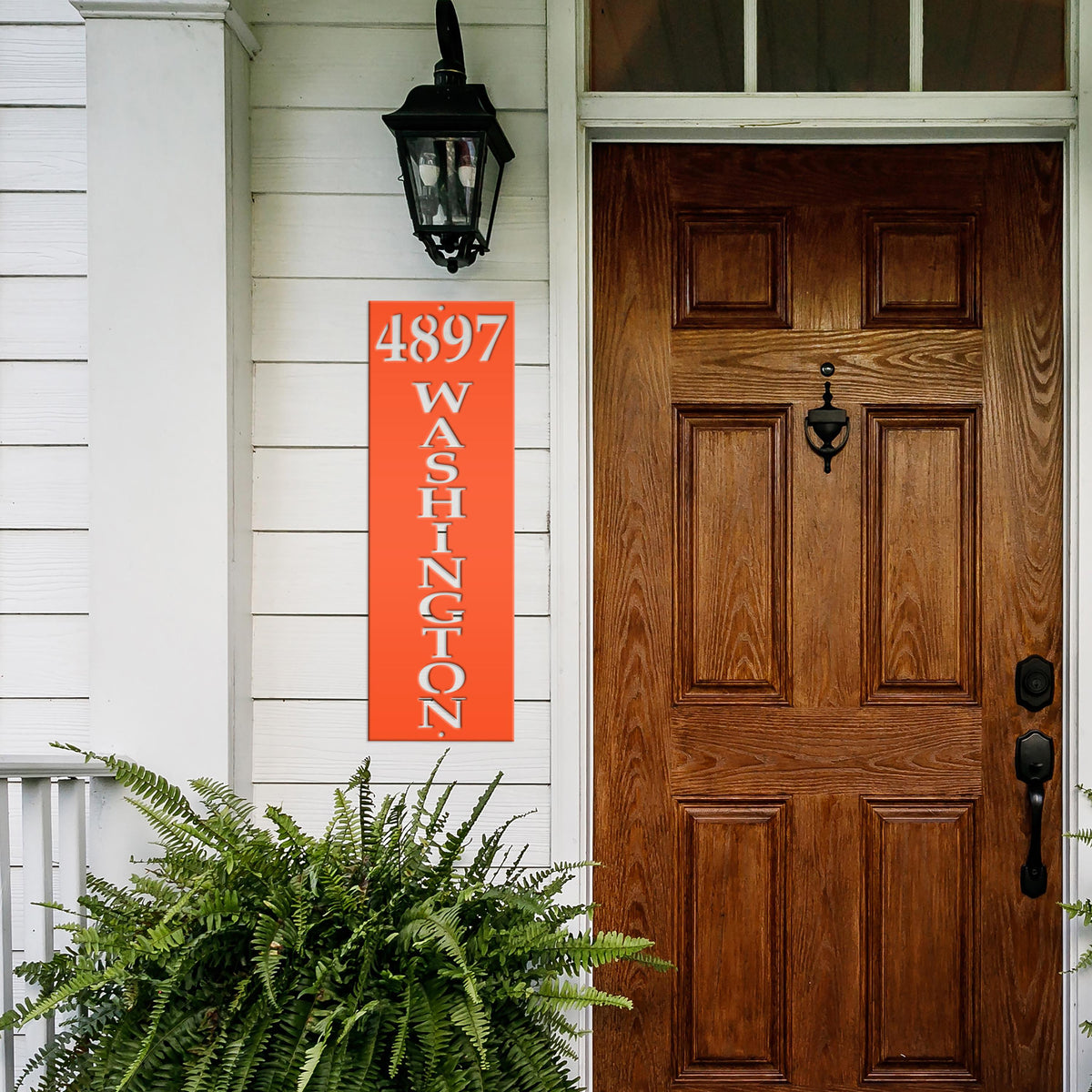 Vertical Metal Address Sign