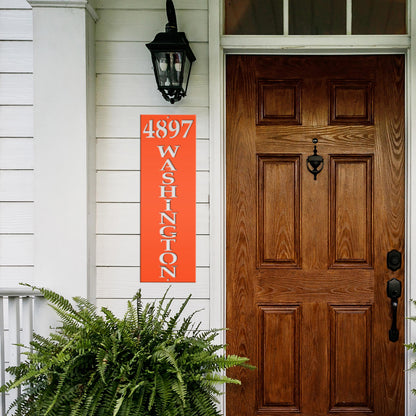Vertical Metal Address Sign
