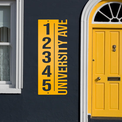 Custom House Number Plaque - Modern Metal Vertical Address Sign - Laser Cut House Numbers - Charming Housewarming Gift - Front Porch Decor