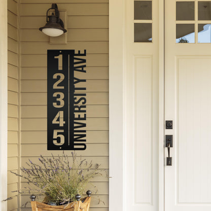 Custom House Number Plaque - Modern Metal Vertical Address Sign - Laser Cut House Numbers - Charming Housewarming Gift - Front Porch Decor