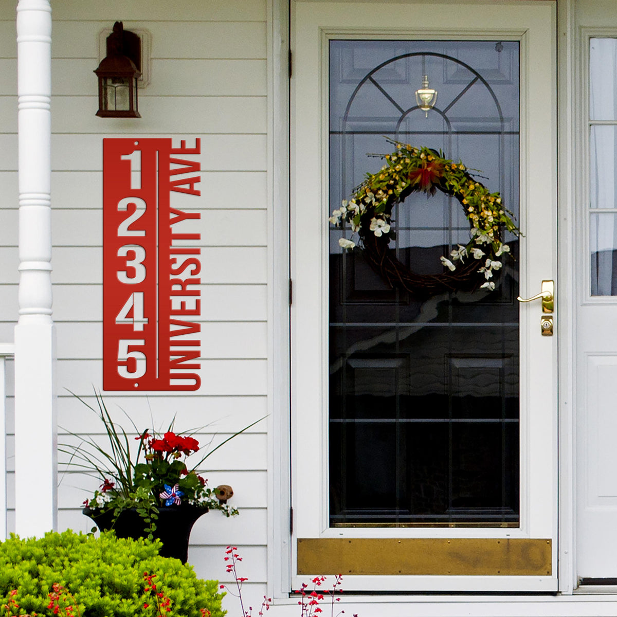 Custom House Number Plaque - Modern Metal Vertical Address Sign - Laser Cut House Numbers - Charming Housewarming Gift - Front Porch Decor
